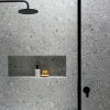 fusion silver terrazzo look tiles